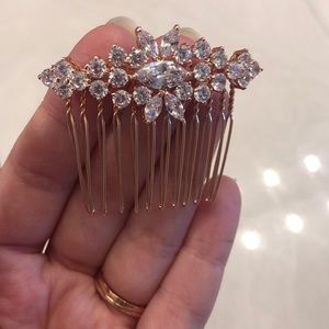 Rose gold bridal comb
